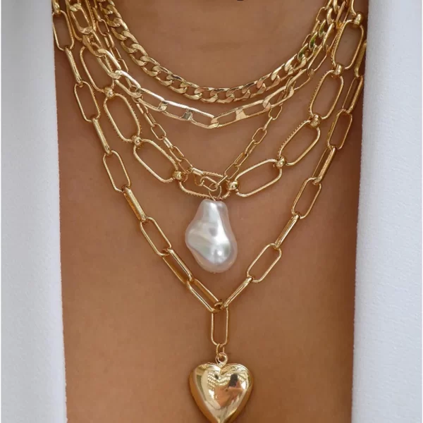 Vintage Fashion Punk Thick Chain Head Coin Lock Pendant Necklace For Women Female Multilevel Gold-plate Hip Hop Jewelry Gfit - Image 17
