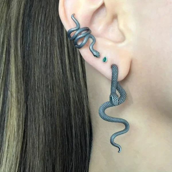 Dragon Earrings, Front Back Earrings, Stainless Steel Earrings, Gothic Jewelry, Ear Jacket, Dragon Ear Jacket, Dragon Jewelry, D - Image 16