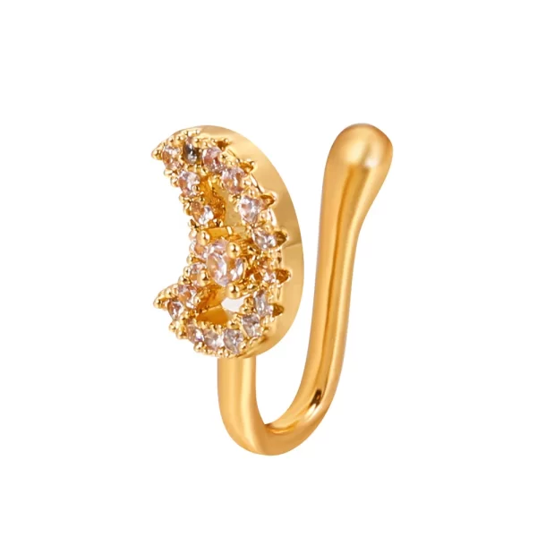 Shiny Crystal Rhinestone Hollow Heart Fake Piercing Nose Ring for Women Teens U-shaped Nose Clip Non-perforated Septum Jewelry - Image 20