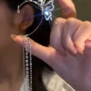 Korean Elf Butterfly Ear Cuff Without Piercing Clip Earrings for Women Elegant Sparkling Zircon Crystal Ear Clip Wedding Jewelry - Image 12
