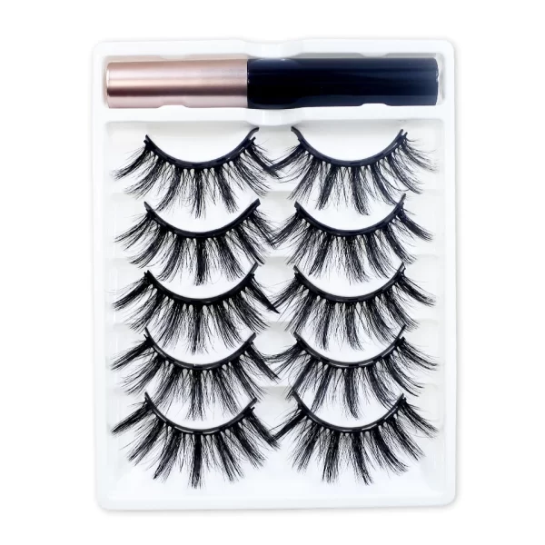 REDSIREN 5Pairs Magnetic Eyelashes With Eyeliner Reusable Thick Natural Eye Lashes New 5Piece Magnet False Eyelashes - Image 11
