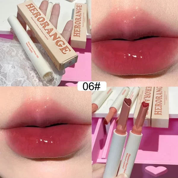 Mirror Glass Solid Lip Glaze Water Light Heart Shape Lipstick Pen Clear Oil Jelly Lip Gloss Korean Tint Makeup Girl Cosmetics - Image 4