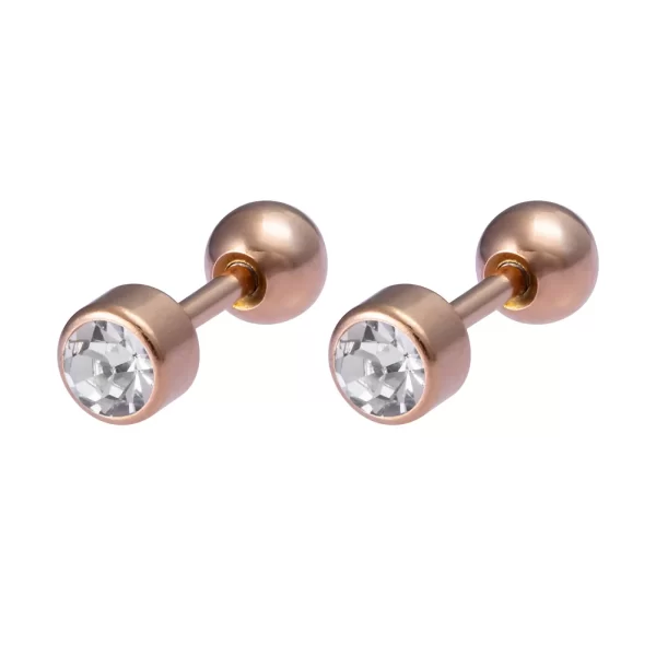 1 Pair Medical Stainless Steel Crystal Screw Round Ball Stud Earrings Ear Bone Nail Cartilage Earring Ear Piercing Body Jewelry - Image 20