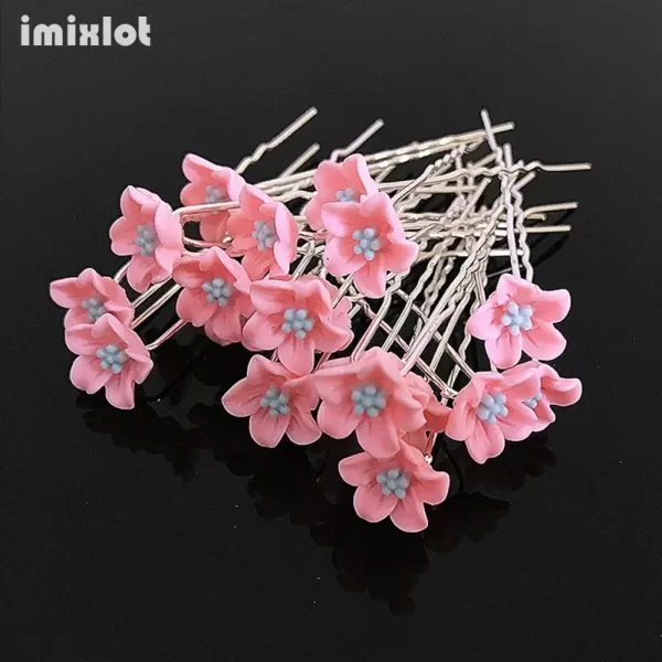 20Pcs Fashion Lily Flower Hair Pins Clips Bride Headpiece U Shaped Flowe Hairpin Wedding Hair Accessories Party Jewelry Gift - Image 7