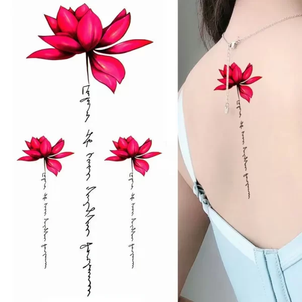 Sexy Alphabet English Long Line Waterproof Fake Tattoo Stickers For Women Back Water Transfer Temporary Tattos Party Decal - Image 4