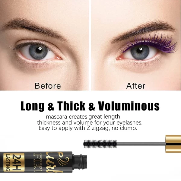 Vibrant Rainbow Color Mascara - 11 Waterproof Shades, Long-Lasting Curl Extension, Ink Formula for Dual-Eyeliner Effect - Quick - Image 5