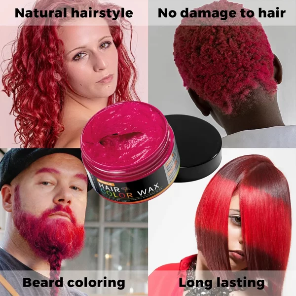 GOIPLE Unisex 120g Hair Color Wax Pomade Temporary Long Lasting Hold Hair Dye Cream Mud Disposable Molding Coloring Styling Gel - Image 4