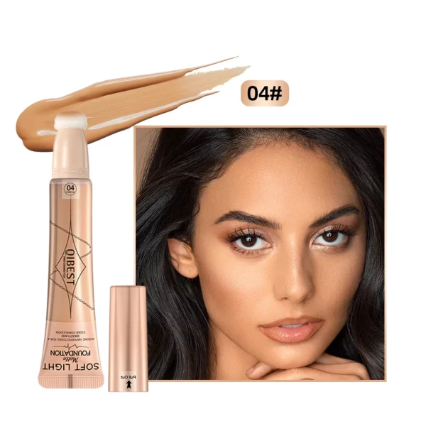 QIBEST Liquid Concealer Matte Flawless Waterproof Foundation Cream With Cushion Applicator Concealing Eye Dark Circle Cosmetics - Image 7