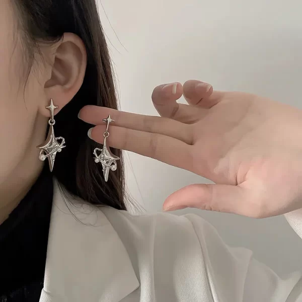 Irregular Heart Tassel Star Earrings Women Design Senior Sense of Fashion Personality Earring 2023 Y2K Trendy Party Jewelry Gift - Image 11