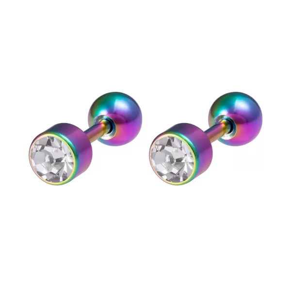 1 Pair Medical Stainless Steel Crystal Screw Round Ball Stud Earrings Ear Bone Nail Cartilage Earring Ear Piercing Body Jewelry - Image 14