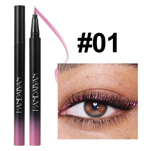 Diamond Shiny Eye Liner Eyeshadow Waterproof Quick-dry Silver Gold Metellic Pearlescent Liquid Eyeliner Silkworm Brighten Makeup - Image 14