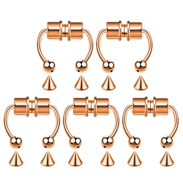 5pcs Stainless Steel Magnet Fake Nose Ring Hoop Fake Piercing Hoop Septum Rings For Women Fashion Gothic Rock Body Jewelry Gifts - Image 14