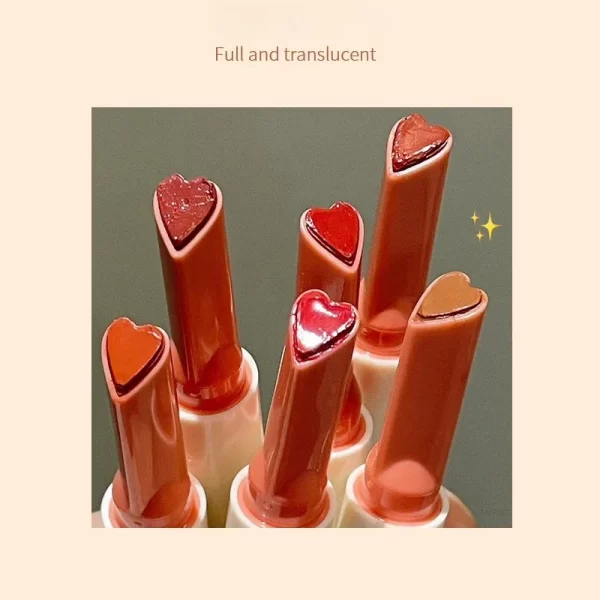 Mirror Glass Solid Lip Glaze Water Light Heart Shape Lipstick Pen Clear Oil Jelly Lip Gloss Korean Tint Makeup Girl Cosmetics - Image 5