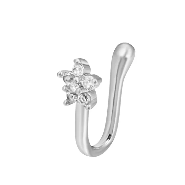 Shiny Crystal Rhinestone Hollow Heart Fake Piercing Nose Ring for Women Teens U-shaped Nose Clip Non-perforated Septum Jewelry - Image 17