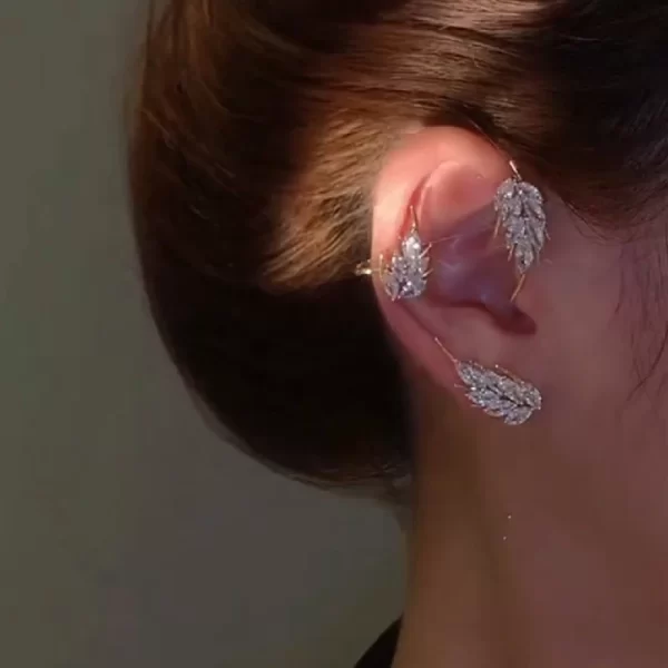 Korean Fashion Zircon Butterfly Elf Ear Cuff for Women Sparkling Zircon Crystal Without Piercing Clip Earrings Wedding Jewelry - Image 8