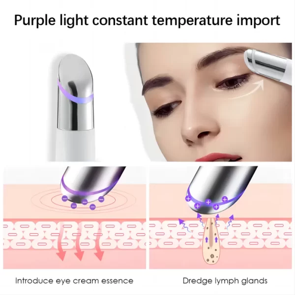5 In 1 Eye Beauty Device Facial Massager Led Red Light Therapy Wand for Relax Eye Dark Circles Eye Bags Puffiness Skincare Tool - Image 6