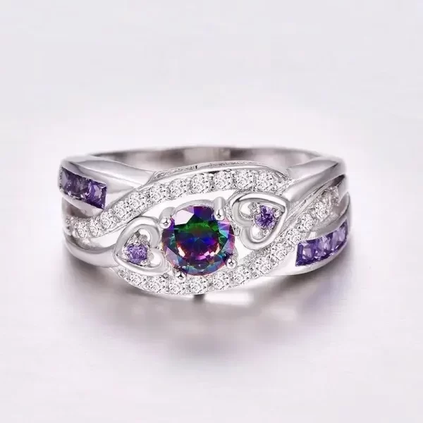 Latest Luxury Fashion Women's Jewelr Crystal from Austrian Shaped Cut Design WED Ring - Image 5