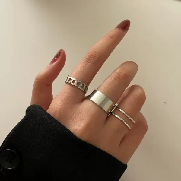 Bohemian Gold Color Cross Wide Rings Set For Women Girl Simple Chain Finger Tail Rings 2022 NEW Bijoux Jewelry Gifts Ring Female - Image 14