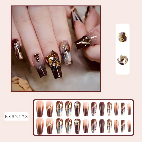 Floral Pattern Wearable Nails – Colorful Flower-Shaped Press-On Nail Tips for Fashionable Manicures - Image 14