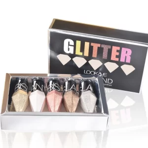5pc/set Professional Shiny Eye Liners Cosmetics for Women Pigment Silver Rose Gold Color Liquid Glitter Eyeliner Beauty Makeup