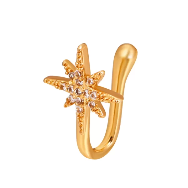 Shiny Crystal Rhinestone Hollow Heart Fake Piercing Nose Ring for Women Teens U-shaped Nose Clip Non-perforated Septum Jewelry - Image 7
