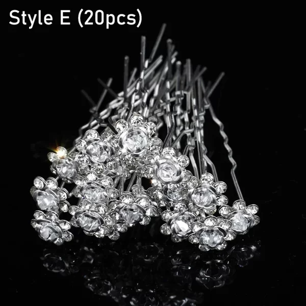20pcs Elegant Pearl Crystal Hairpin Wedding Bridal U-shaped Metal Hair Comb Forks for Women Hairstyle Clips Jewelry Accessories - Image 16