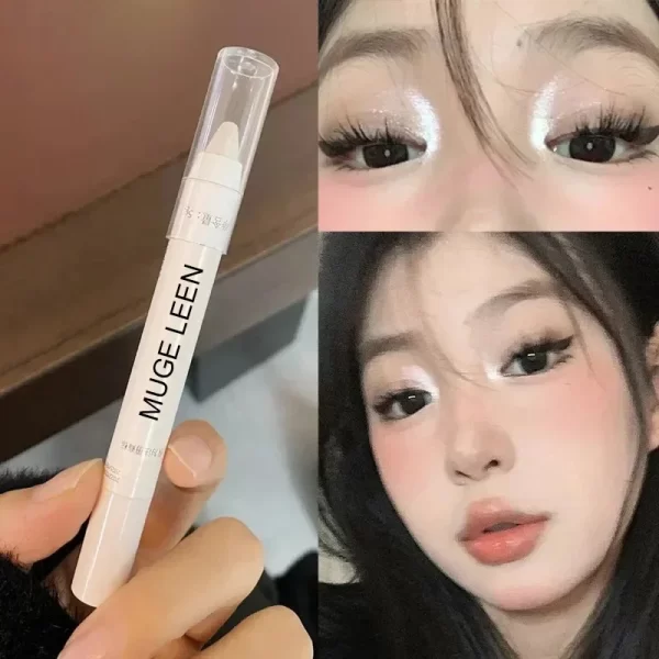 Pearl Matte White Glitter Eyeliner Pencil Brightening Eyes Head Lying Silkworm Waterproof Highlighter Eyeshadow Stick Cosmetic - Image 3
