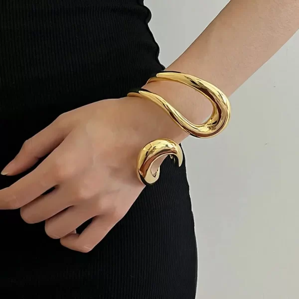 Vintage Hyperbole Metal Hollow Geometry Adjustable Open Bracelets Bangle For Women Men Hip-hop Punk Jewelry Party Accessories - Image 4