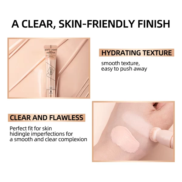 QIBEST Liquid Concealer Matte Flawless Waterproof Foundation Cream With Cushion Applicator Concealing Eye Dark Circle Cosmetics - Image 4