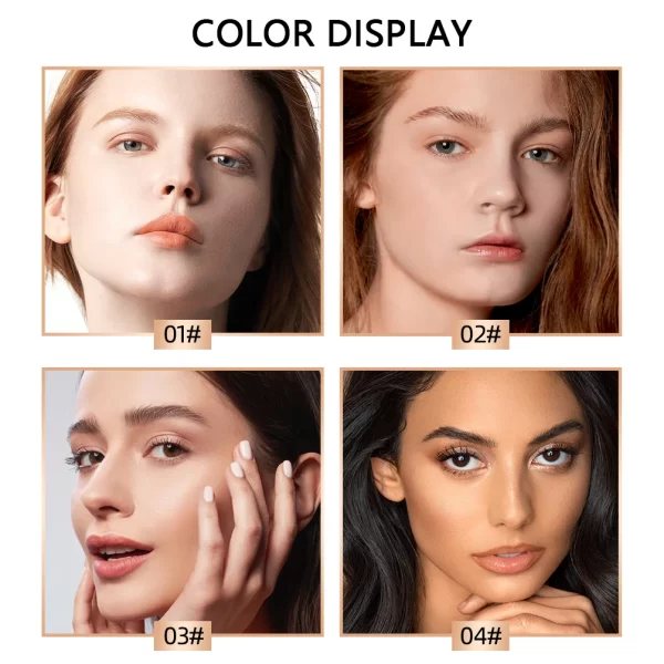 QIBEST Liquid Concealer Matte Flawless Waterproof Foundation Cream With Cushion Applicator Concealing Eye Dark Circle Cosmetics