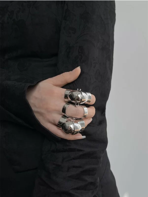 New Punk Y2K Trend Ins Armour Ring forefinger joint Charm Ring Rock Adjustable Manual Ring For Men Women Jewelry Gift - Image 4