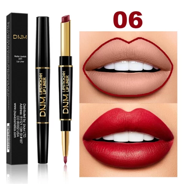 2 In 1 Matte Lipstick Pencil Double Head Lip Liner Pen Red Nude Long Lasting Waterproof Lady Charming Lip Pencil Makeup Tools - Image 7