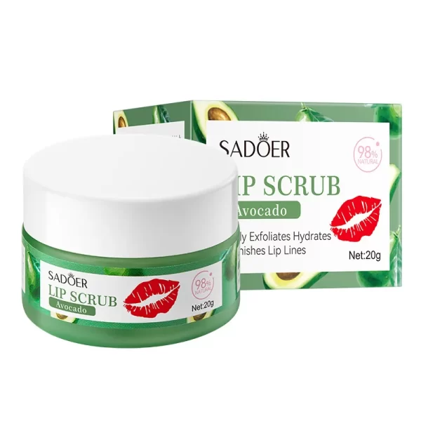 SADOER Fruit Lip Scrub Cream Moisturizing Lips Plumper Hydrating Nourishing Avocado Orange Strawberry Lip Mask Lipstick - Image 9