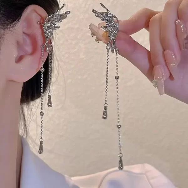 Luxury Star Butterfly Clip Earrings Female Crystal Tassel Ear Clip Earring Sparkling Zircon Ear Cuff Fashion Jewelry accessories - Image 18