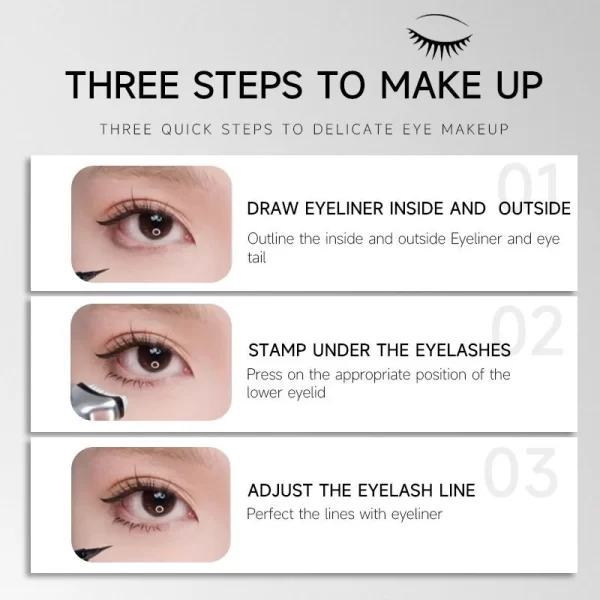 Lower Eyelash Stamp Professionnelle Eyelash Seal Eyeliner Pen Waterproof Sweat Proof Eye Liner 2 In 1 Double Ended Eyelash Seal - Image 6