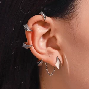 Vintage Dark Gothic Dragon Devil Claw Ear Cuff Earring For Women Men Helix Piercing Clip-on Punk Goth Vampires Halloween Jewelry