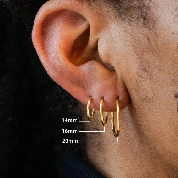 6/8/10/14/16/20mm Tiny Circle Stainless Steel Huggie Hoop Earrings for Women Men Anti-allergic Cartilage Piercing Loop Ring - Image 2