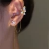 Korean Elf Butterfly Ear Cuff Without Piercing Clip Earrings for Women Elegant Sparkling Zircon Crystal Ear Clip Wedding Jewelry - Image 8
