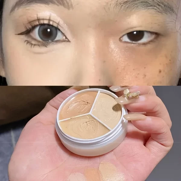 3 Colors Concealer Palette Eyeshadow Base Palette Matte Contour Concealer With Brush Covering For Dark Circles Concealer Cream - Image 3