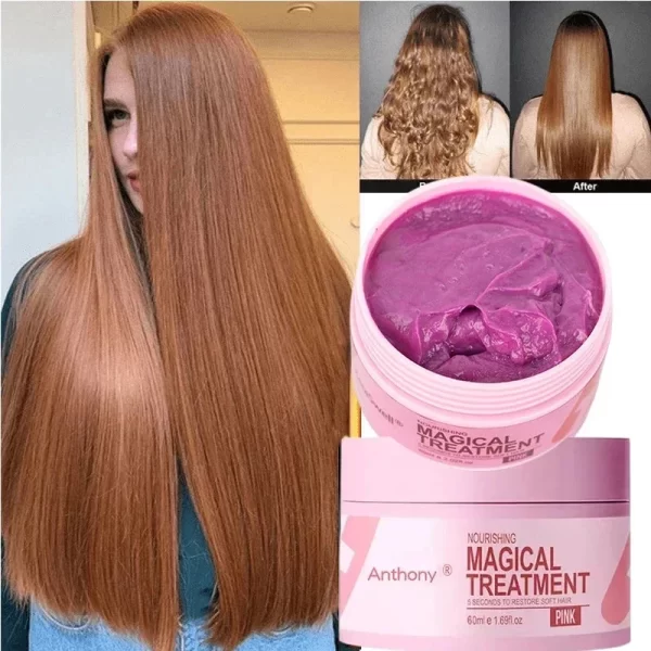Magical Keratin Hair Mask 5 Seconds Repair Damaged Frizzy Hair Soft Smooth Shiny Nutrition Deep Moisturize Nourishing Hair Care - Image 3