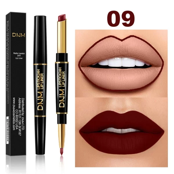 2 In 1 Matte Lipstick Pencil Double Head Lip Liner Pen Red Nude Long Lasting Waterproof Lady Charming Lip Pencil Makeup Tools - Image 11