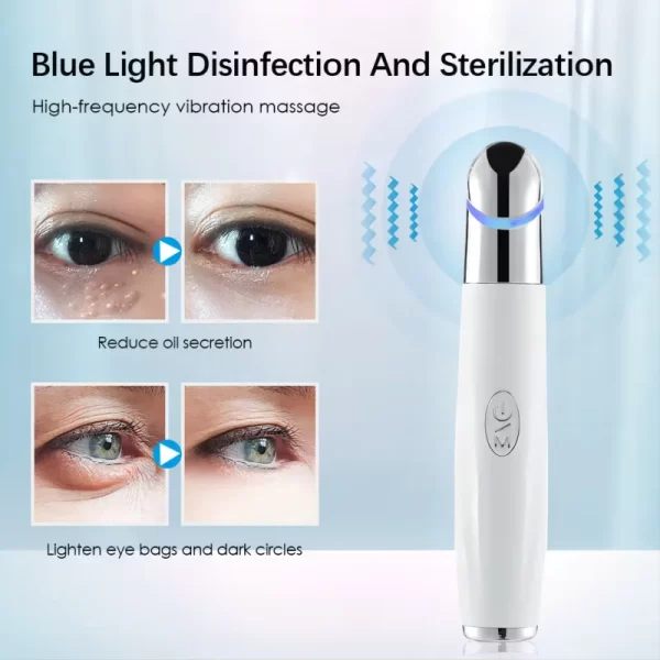5 In 1 Eye Beauty Device Facial Massager Led Red Light Therapy Wand for Relax Eye Dark Circles Eye Bags Puffiness Skincare Tool - Image 5