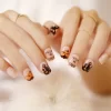 24pcs Artificial Acrylic Nail Art Fake Nails Full Coverage Removable Press on Nails Halloween Pumpkin Skull Moon False Nail Tip - Image 11