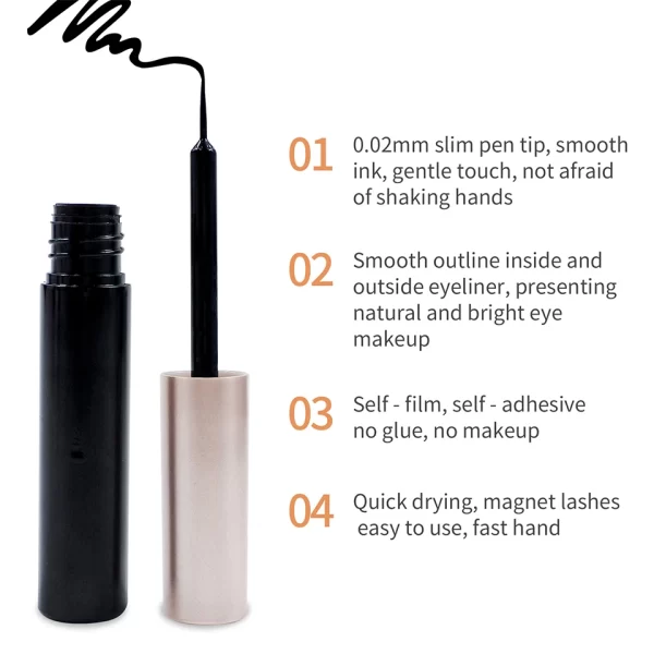 REDSIREN 5Pairs Magnetic Eyelashes With Eyeliner Reusable Thick Natural Eye Lashes New 5Piece Magnet False Eyelashes - Image 6