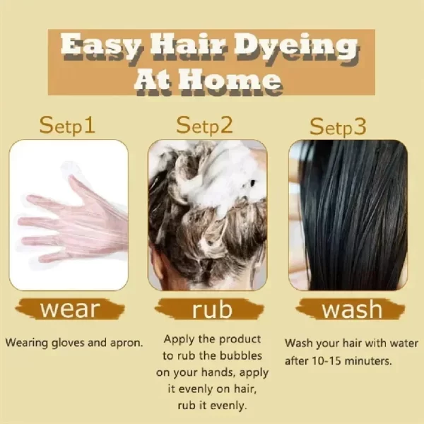 Natural Pure Herbal Hair Dye Shampoo 5 Minutes Change Hair Color Non-irritating Repair Gray White Fashion Hair Care Women Men - Image 6
