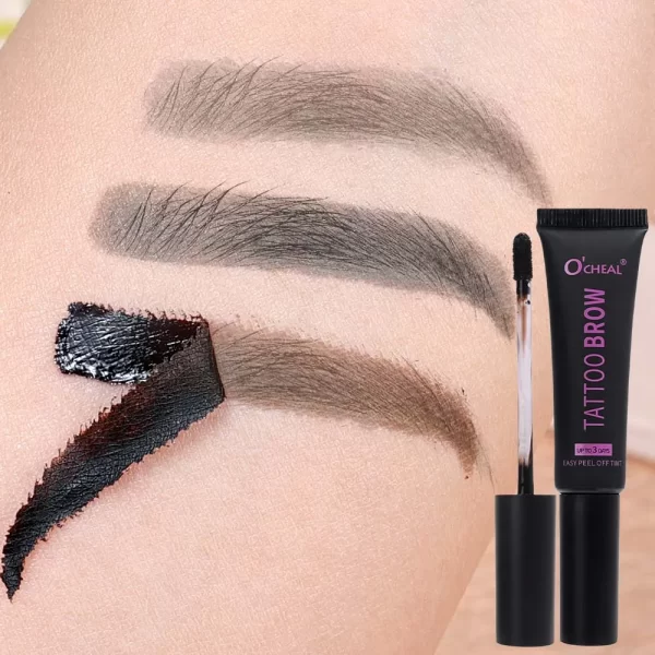 Peel Off Dye Eyebrow Gel Set Semi-Permanent Lasting Eyebrow Tattoo Tint Waterproof Tearing Off Brow Cream with Brow Cards Brush - Image 5