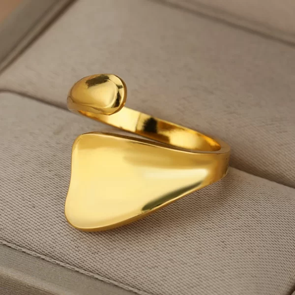 Stainless Steel Rings For Women Men Gold Color Hollow Wide Open Ring Female Male Fashion Wedding Party Finger Jewelry Gift 2024 - Image 9