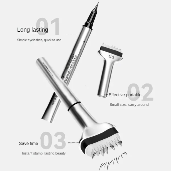 Lower Eyelash Stamp Professionnelle Eyelash Seal Eyeliner Pen Waterproof Sweat Proof Eye Liner 2 In 1 Double Ended Eyelash Seal - Image 5
