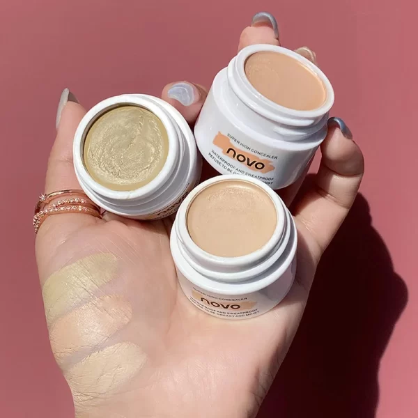 NOVO Brightening Concealer Waterproof Sweat Resistant Strongly Covers Spots Facial Acne Marks Dark Circles Woman Face Makeup