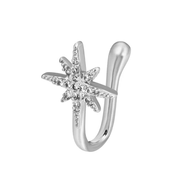 Shiny Crystal Rhinestone Hollow Heart Fake Piercing Nose Ring for Women Teens U-shaped Nose Clip Non-perforated Septum Jewelry - Image 8
